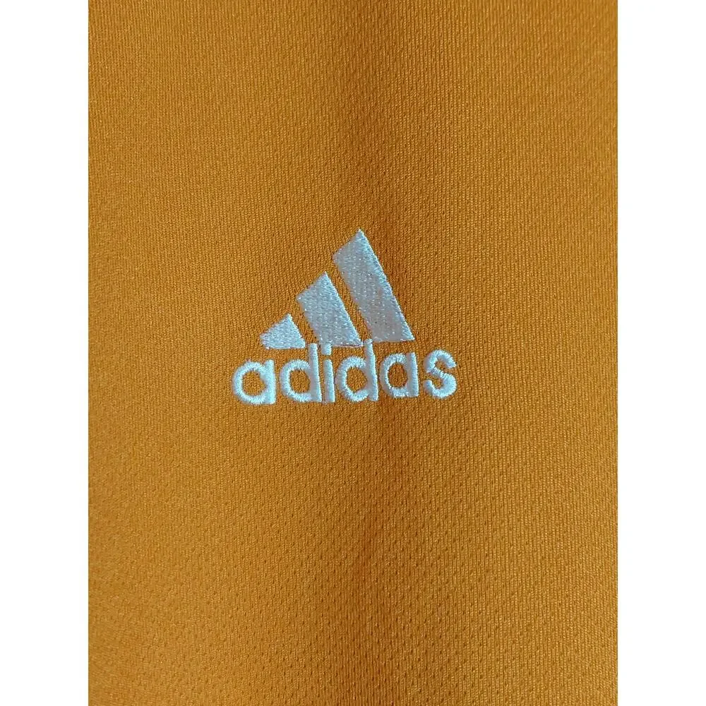 Adidas Scorch Orange Knit Mock Neck Collared Half Zip Jacket Men Size XL